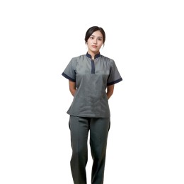Designed small business collar men's and women's housekeeping assistant uniforms. Customized women's tailoring uniforms. Openings on both sides of the shirt. Designed with 4 hidden buttons. TR fabric CM Hotel HL046 Designed small business collar men's and women's housekeeping assistant uniforms. Customized women's tailoring uniforms. Openings on both sides of the shirt. Designed with 4 hidden buttons. TR fabric CM Hotel HL046
